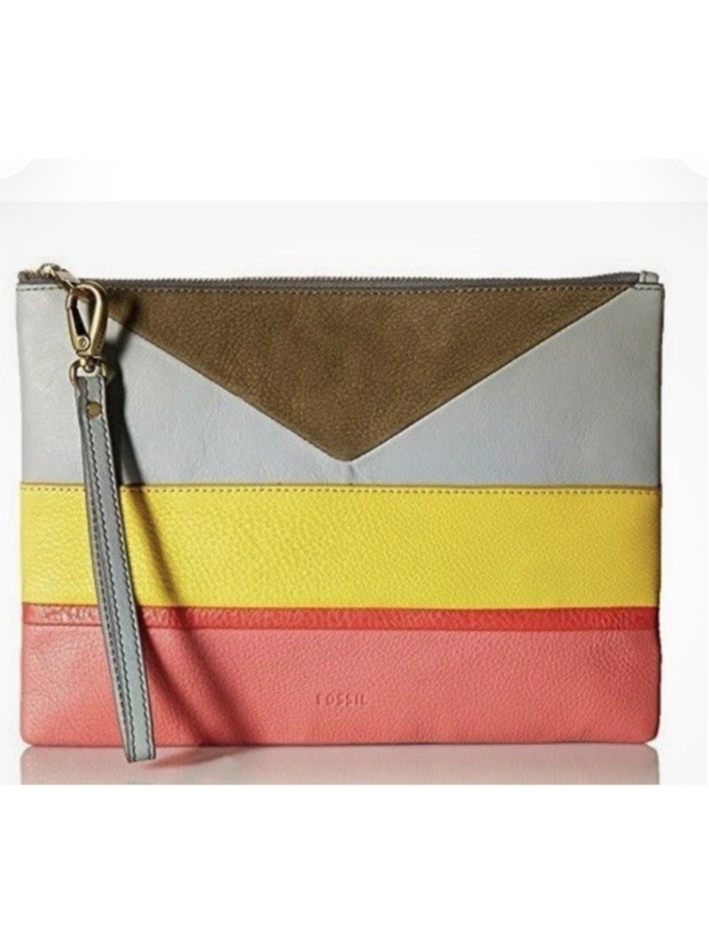 FOSSIL LARGE ZIP WRISTLET POUCH WALLET